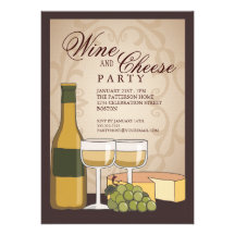 Tuscan Wine & Cheese Tasting Party Invitation