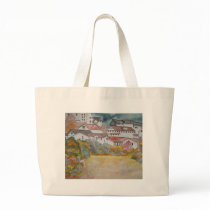 Tuscany Italy landscape watercolor painting Tote Bag