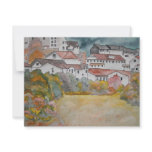 Tuscany Italy landscape watercolor painting invitations