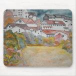 Tuscany Italy landscape watercolor painting mousepads