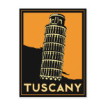 Tuscany Italy retro art deco travel poster Post Card