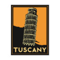 Tuscany Italy retro art deco travel poster postcards