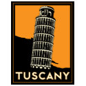 Tuscany Italy retro art deco travel poster t-shirts