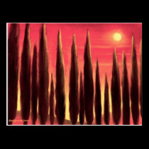 Tuscany Landscape Painting - Multi postcards