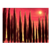 Tuscany Landscape Painting - Multi Post Card