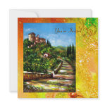 TUSCANY LANDSCAPE, red green yellow gold sparkles Invites
