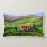 TUSCANY LANDSCAPE WITH GREEN HILLS THROW PILLOW