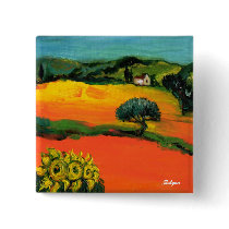 TUSCANY LANDSCAPE WITH SUNFLOWERS PINS
