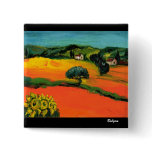 TUSCANY LANDSCAPE WITH SUNFLOWERS buttons