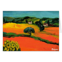 TUSCANY LANDSCAPE WITH SUNFLOWERS CARD