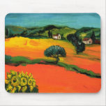 TUSCANY LANDSCAPE WITH SUNFLOWERS mousepads