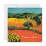 TUSCANY LANDSCAPE WITH SUNFLOWERS orange  black invitations