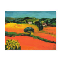 TUSCANY LANDSCAPE WITH SUNFLOWERS POSTCARD