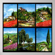 TUSCANY LANDSCAPES COLLECTION  / Flora and Fields Print