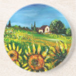 TUSCANY LANDSCAPES > SUNFLOWERS AND COUNTRYSIDE IN DRINK COASTERS