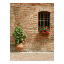 Tuscany pot plants post card