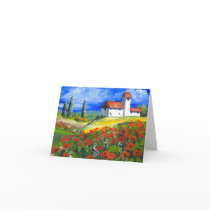 Tuscany Red Poppies Card