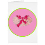 tutu circle pink green greeting cards