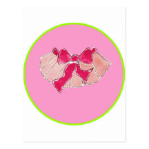 tutu circle pink green post cards