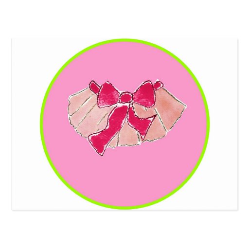tutu circle pink green postcard