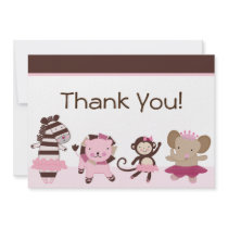 Tutu Cute/Ballerina Animals Thank You Cards Custom Invite
