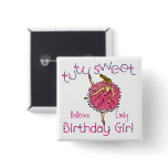 tutu sweet Birthday Girl Square Button