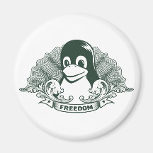 Tux Penguin - (Linux, Open Source, Copyleft, FSF) Refrigerator Magnets