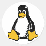 Tux Penguin - (Linux, Open Source, Copyleft, FSF) Round Stickers
