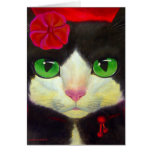 Tuxedo Cat Art - Note card