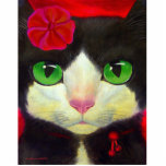 Tuxedo Cat Art Painting Whimsical Feline Photo Sculpture