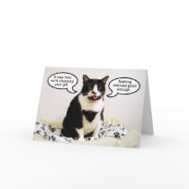 Tuxedo Cat Birthday Humour Card