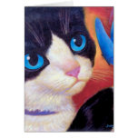 Tuxedo Cat Butterfly Painting - Multi