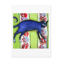 Tuxedo Cat on a Cushion Postcard