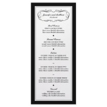 Tuxedo Menu in Black and White Custom Rack Card