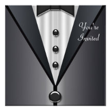 Tuxedo Party Dress Black Tie Formal Party Personalised Announcements
