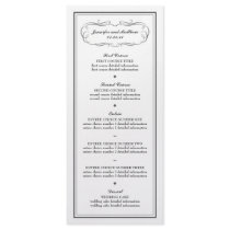 Tuxedo Wedding Menu in Charcoal Grey