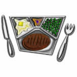 TV Dinner Tray Cooked Frozen Meal Knife and Spork photo sculptures