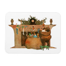 Twas the Night Before Christmas Saint Nicholas Rectangle Magnets