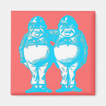 Tweedle Dee & Tweedle Dum in Blue Magnet