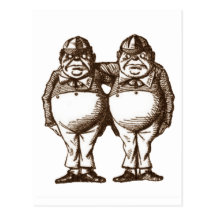 Tweedle Dee & Tweedle Dum Sepia Post Cards