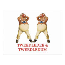 TWEEDLEDEE & TWEEDLEDUM IN WONDERLAND POST CARDS