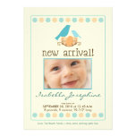 Tweet Tweet 5x7" Birth Announcement (aqua)