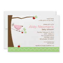 Tweet Tweet Pink Bird Girl Baby Shower Invitation