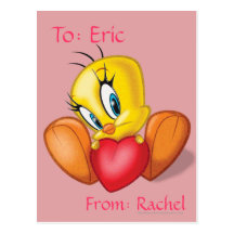 Tweety Holding Heart Post Cards