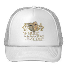 Twelfth Night Music Quote (Gold Version) Hats