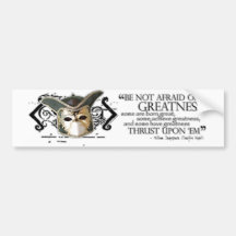 Twelfth Night Quote Bumper Sticker