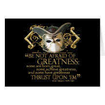 Twelfth Night Quote (Gold Version) Greeting Card