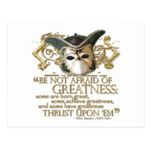 Twelfth Night Quote (Gold Version) Postcard