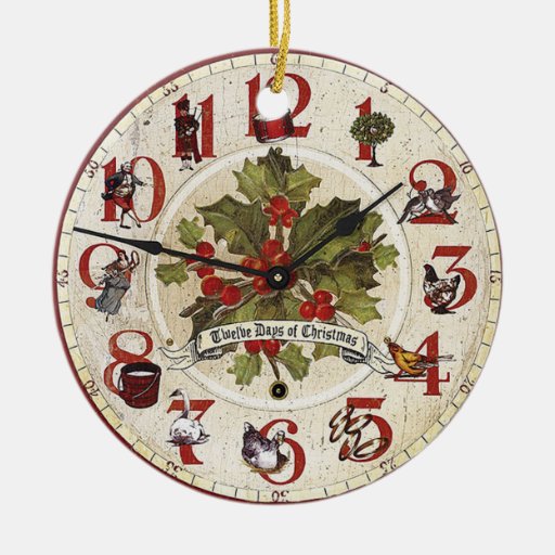 twelve days of christmas clock ornament zazzle twelve days of christmas clock ornament zazzle