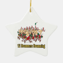 twelve drummers drumming 12th twelfth day christmas tree ornament